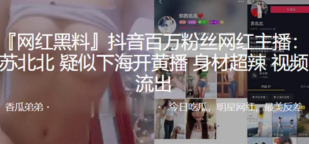抖音.百万.粉丝网.红主.半苏北.北伪.下海开口黄.传播素材超.长视视频.泄露